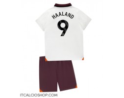 Manchester City Erling Haaland #9 Seconda Maglia Bambino 2023-24 Manica Corta (+ Pantaloni corti)